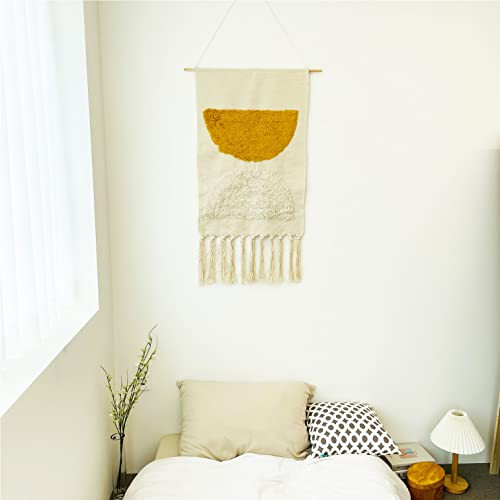 DECOPICK Macrame Woven Wall Hanging Tapestry Fabric Bohemian - Egg white/yolks New