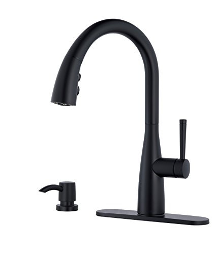 Pfister Raya Kitchen Faucet Pull Down Sprayer Soap Dispenser F5297RYB - Black New
