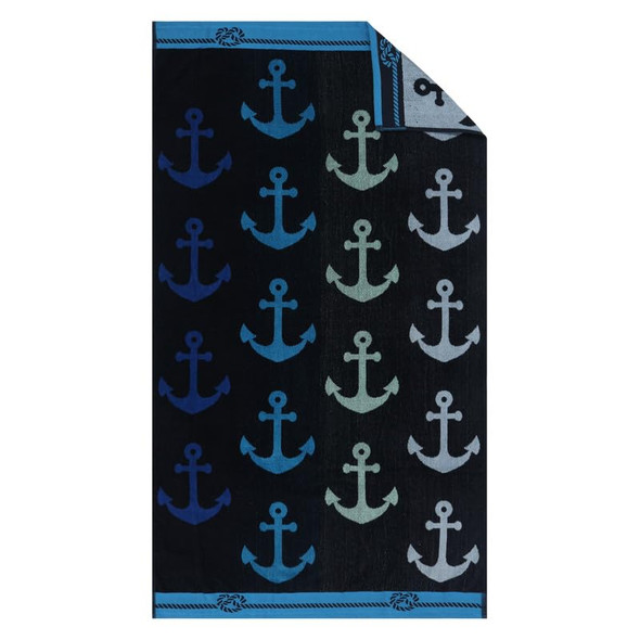 Kaufman - Soft Oversized Beach Towels 40" x 70" Velour Jacquard (3 Pack) New