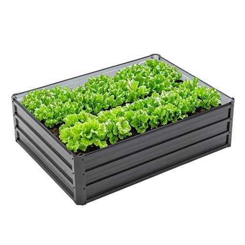 Beuiosda Galvanized Raised Garden Bed Kit Outdoor 4X3X1FT B0GLFSK3KZ - Steel