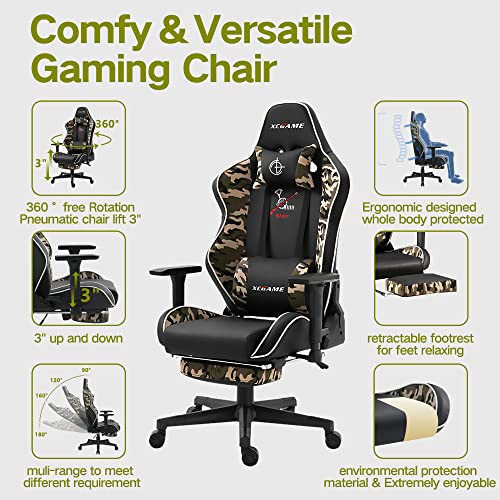 XCGAME Gaming Chair Video Ergonomic Easy Lift Camouflage B0BMYKCL3D
