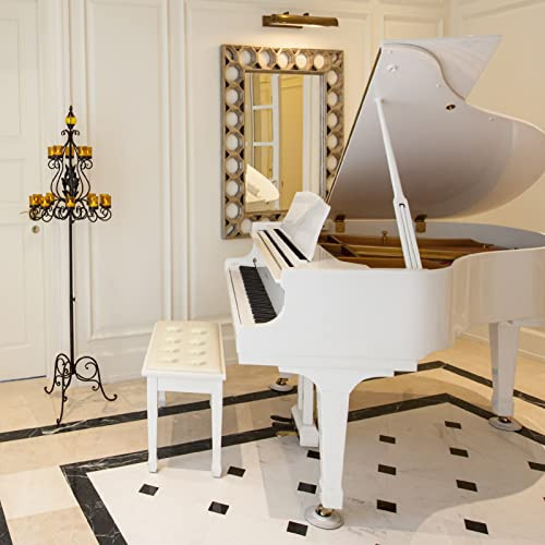 ALIMORDEN PU Leather Cushion Solo Piano Bench Stool Sheet Music Storage -White New