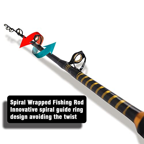 Fiblink Saltwater Fishing Rod 1 Piece Trolling Rod 6', 80-120lb (B09D7DRG4F) New
