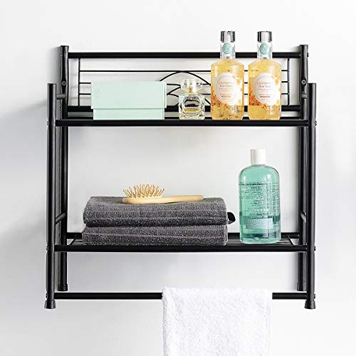 LEEDA 2-Tier Multipurpose Shelf or Wall Mounting Utility Metal - Black New