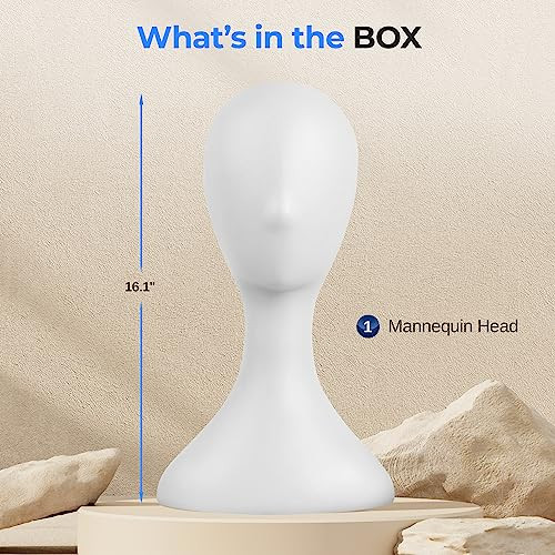 SereneLife Professional Plastic Mannequin Head Women's Wig Stand Display New