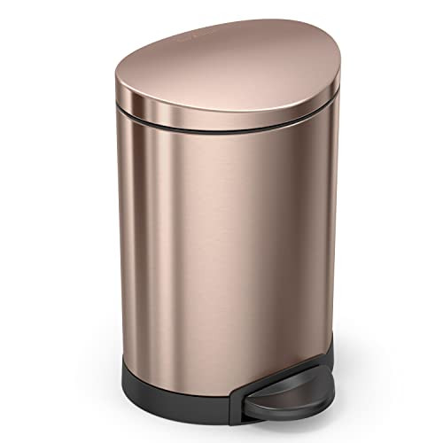 simplehuman 6 Liter 1.6 Gallon Semi-Round Step Trash Can B075FFCNYV - Rose Gold New