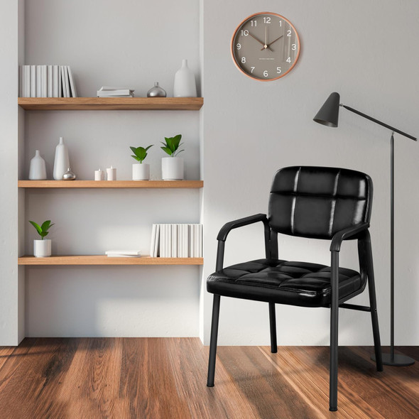 YAHEETECH SET OF 2 MEETING CHAIRS OFFICE CHAIRS - BLACK New