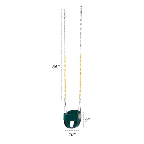 Take Me Away Toddler Swing Seat, Full Bucket, Coated Chains, B09N8LH8H6 - Yellow New