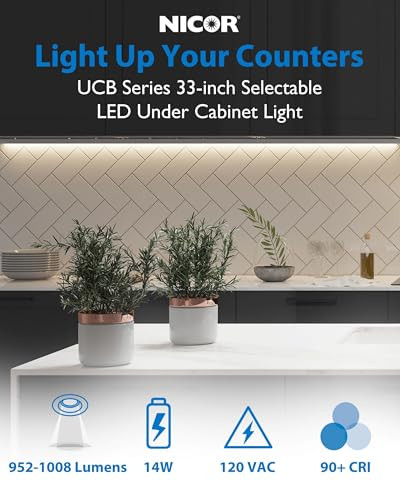 33” LED Direct Wire Under Cabinet Light Undercounter LED Lights Kitchen New