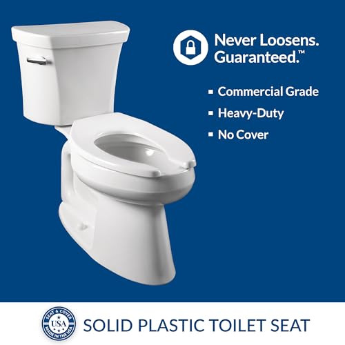 BEMIS 1955CT Commercial Open Front Plastic Toilet Seat Elongated - White New