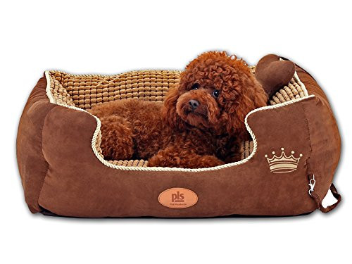 PLS Birdsong Paradise Bolster Large Dog Bed with Pillow (Large, 27Wx35L) New