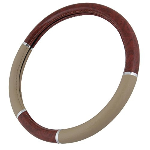 BDKUSA Steering Wheel Cover - Dark Wood Grain New