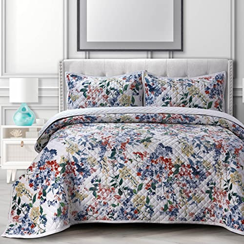 Tribeca Living Luxury Oversized Soft Velvet Quilt 3 Piece Set - Multicolor New