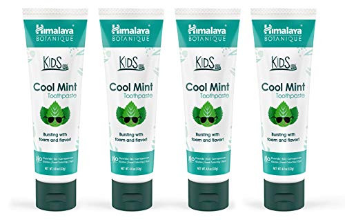 Himalaya Botanique Kids Toothpaste, Cool Mint Flavor, SLS Free, 4 Oz, 4 Pack New
