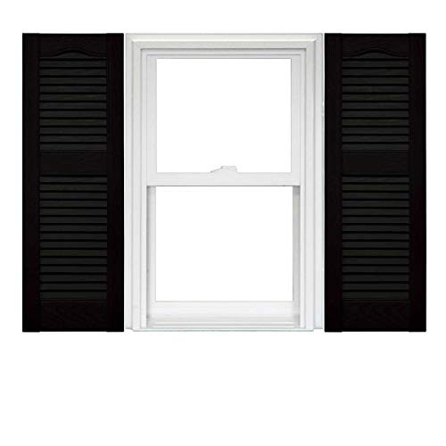 Mid America Open Louver 12In Vinyl Shutters 12x36 B07Z597JCN - Black New