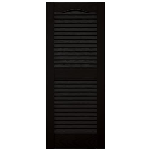 Mid America Open Louver 12In Vinyl Shutters 12x36 B07Z597JCN - Black New