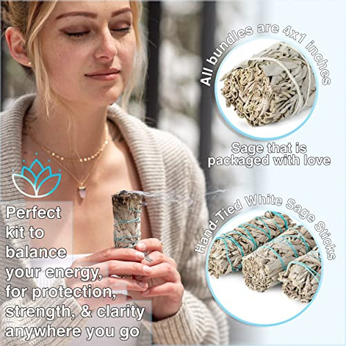 JL Local 40 White Sage Smudge Sticks 4-Inch New