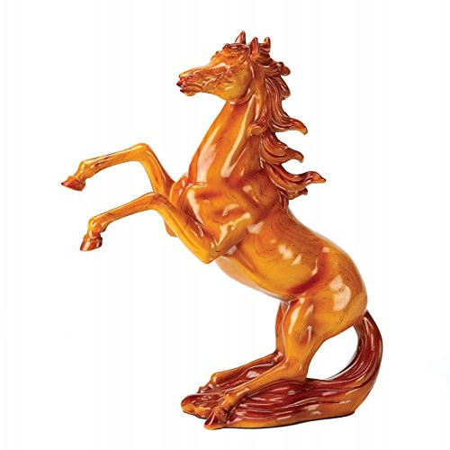 B00H6Y6SYA - Faux Wooden Horse Statue Brown New