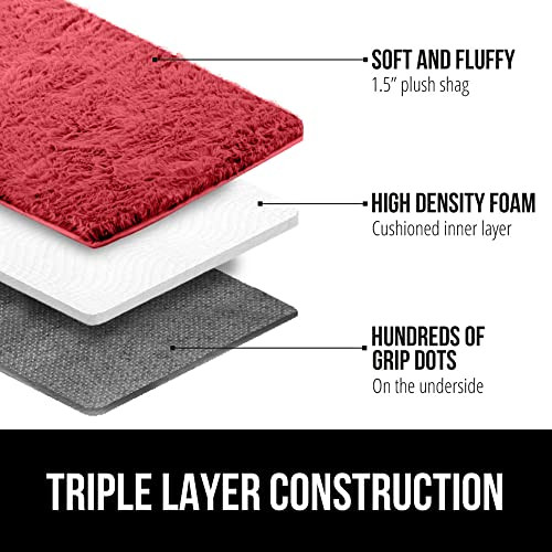 GORILLA GRIP Soft Faux Fur Area Rug, 6x9 FT B07XLP3W4B - Red New