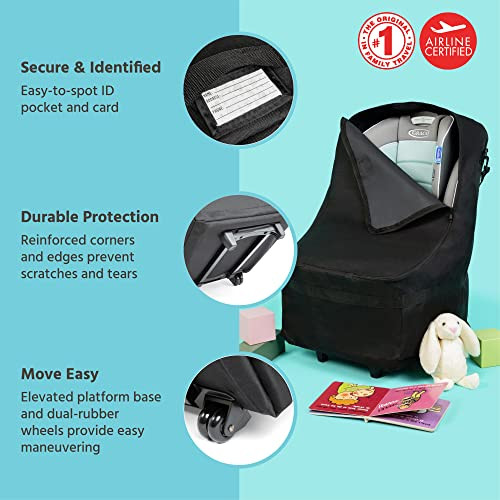 J.L. Childress Wheelie Car Seat Travel Bag - Black New