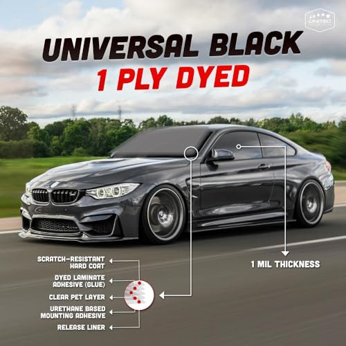 United Universal Black Window Tint Film 24" x 100' – 35% VLT 1Ply Dyed PET Car New