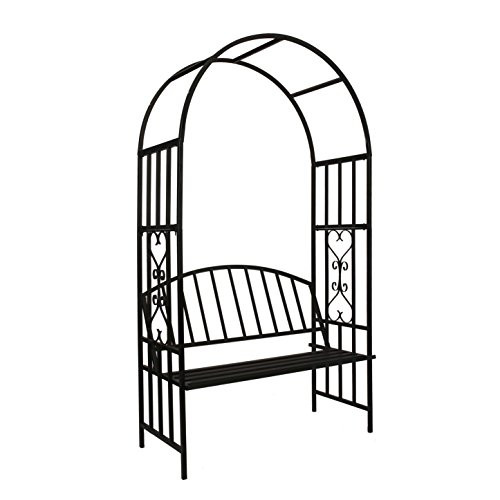 Better Garden Steel Garden Arch, 6'7" High x 3'7" Wide - BLACK New
