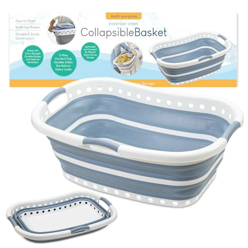 Silver One Collapsible Laundry Basket 42L 11 gallons (B0CP37YRTZ) - Blue