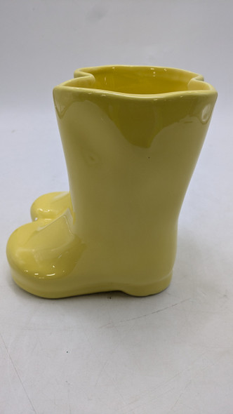 RAE DUNN BY MAGENTA IN THE GARDEN Rain Boots Planter - 6"L x 6"W x 7"H, Yellow New