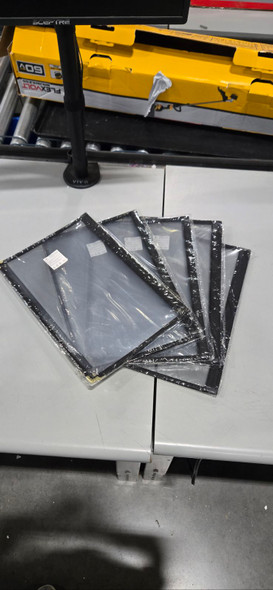 GENERIC METALLIC GOLD TRIMMED PLEATHER BOUNDED MENU SLEEVES 5-PACK - MATTE BLACK New