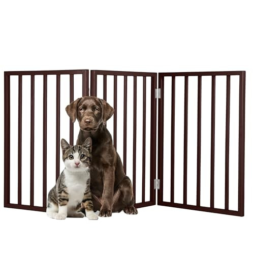PETMAKER 3 Panel Pet Gate, Freestanding, Indoor, Brown, 54”x23.75” New