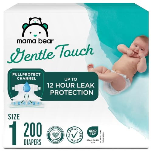 Mama Bear Gentle Touch Baby Diapers Size 1 200 Count 4 packs of 50 New