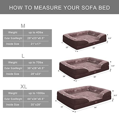 Orthopedic Dog Beds for Large Dogs, Foam Pet Sofa Waterproof Lining B0B4W6B6PV New