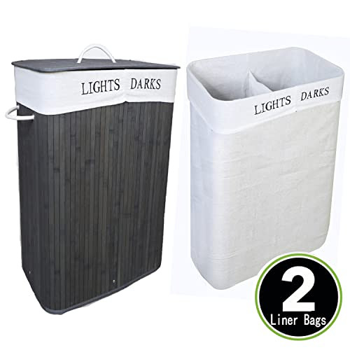 Large Laundry Hamper,Clothes Hamper with 2 Removable Liner Bags-X-Large Hamper New