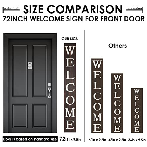 Welcome Sign for Front Door, 6ft Tall Front Porch Decor (Brown) New
