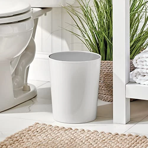 mDesign Round Swing Top Trash Can Wastebasket Container B093TC2Q1W - Stone/Gray New
