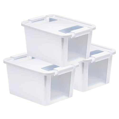 Curver Set of 3 Small VersaBox Plastic Organization and Storage Box - White New