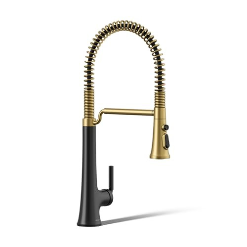 KOHLER 23765-BMB TONE SEMI PROFESSIONAL KITCHEN FAUCET - MATTE BLACK/BRASS