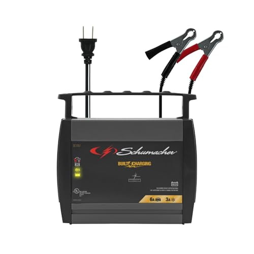 SCHUMACHER ELECTRIC 6A CAR BATTERY CHARGER & MAINTAINER 6V/12V SC1357 - BLACK