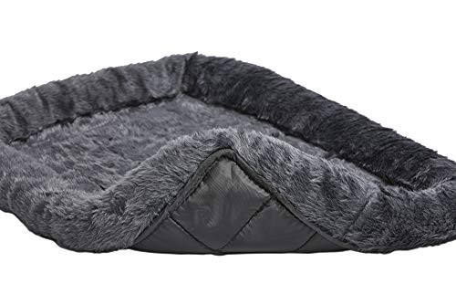 MidWest Homes for Pets Dog Bed - Gray Faux Fur Bolster, Soft, Machine Washable New