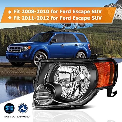 LBRST Headlight Assembly Set Fit for Ford Escape 2008-2012 New