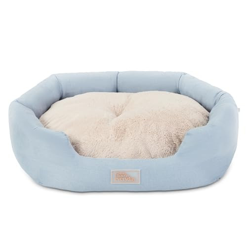 Town & Country Everyday CuddleTown Faux Linen Comfy Cozy Cuddler Pet Bed-Blue New