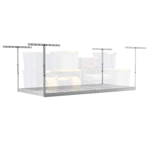 ALLOY STEEL SAFERACKS 4X8 OVERHEAD GARAGE STORAGE RACK 5-PC HOOK PACK - WHITE