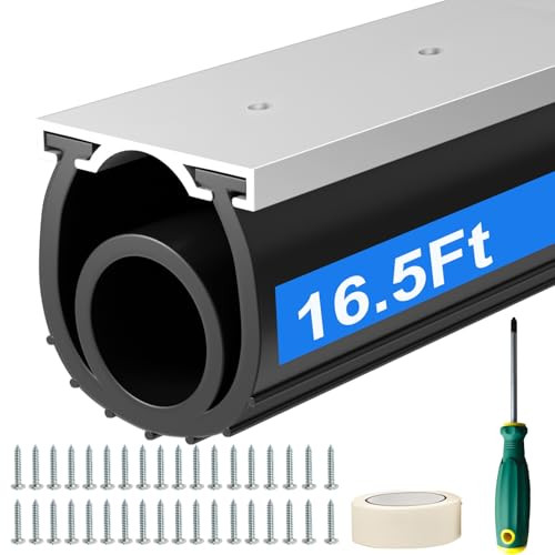 alophoty 16.5FT Garage Door Seal Bottom Kit, Heavy Duty EPDM Rubber U+O Ring New