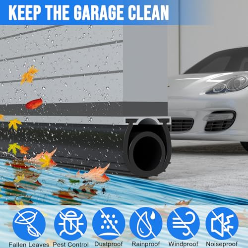 alophoty 16.5FT Garage Door Seal Bottom Kit, Heavy Duty EPDM Rubber U+O Ring New