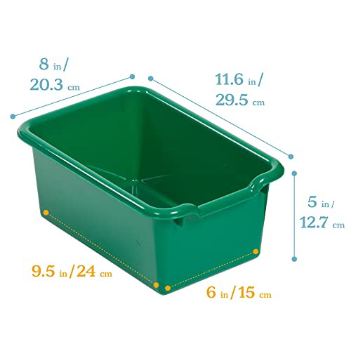 ECR4Kids Scoop Front Storage Bins, Green, 25-Piece - B0BHV41Q1R New