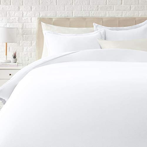Amazon Basics Lightweight Microfiber 3-Piece Duvet Cover Set B0B5ZK8DJR - White New