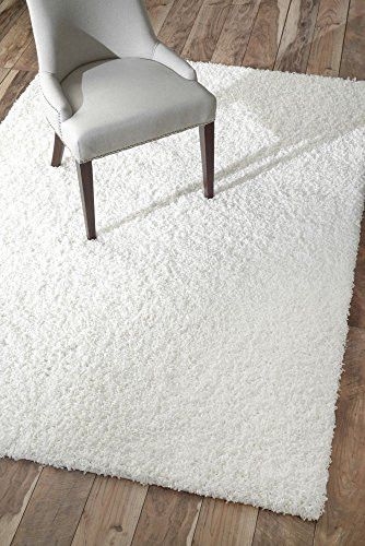 nuLOOM Cozy Soft & Fluffy Solid Shag Area Rug 5' 3" x 7' 6" 5'3"x7'6" - White New