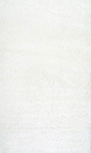 nuLOOM Cozy Soft & Fluffy Solid Shag Area Rug 5' 3" x 7' 6" 5'3"x7'6" - White New