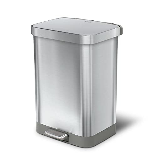 Glad Stainless Steel Step Trash Can with Clorox Odor Protection - New New