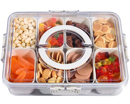 YFUIF Snackle Box Container - 8 Compartments Divided Serving Tray New
